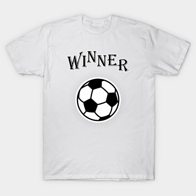 Soccer Winner Goal Champion Soccer Ball Football T-Shirt by sofiartmedia